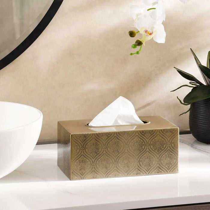 Heritage Tissue Box 25X13X10Cm- Gold Pan Home