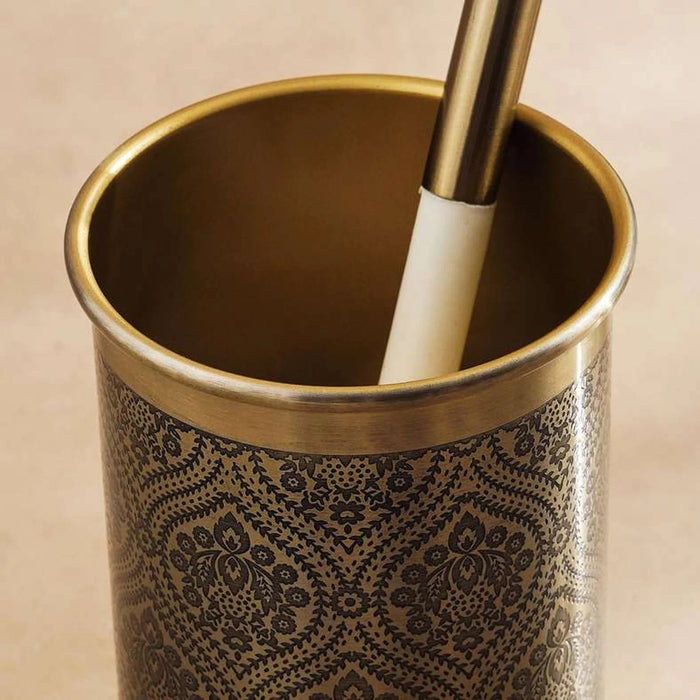 Heritage Toilet Brush Holder 10.5X10.5X36.5 - Gold Pan Home