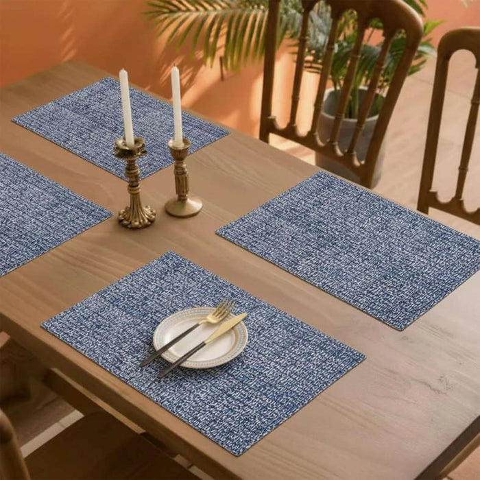 Heritagetextured  4 Piece  Placemat Set 33X45Cm - Indigo