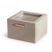 Herringbone Linen & Suede 2 Tier Jewelry  Case With Glass Lid 15.3X16X10Cm- Beige Pan Home