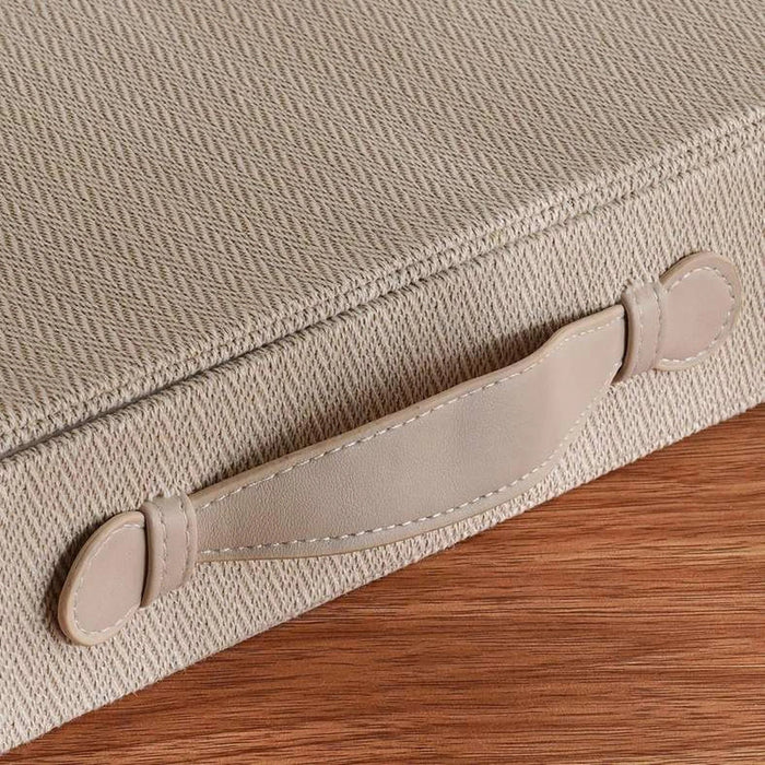 Herringbone Linen & Suede Jewelry Drawer Box 34X24X8Cm - Beige Pan Home