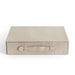 Herringbone Linen & Suede Jewelry Drawer Box 34X24X8Cm - Beige Pan Home