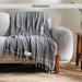 Herringbone Stripe Woven Throw 130X170 Cm- Grey Pan Home