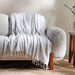 Herringbone Stripe Woven Throw 130X170 Cm- White Pan Home