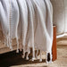 Herringbone Stripe Woven Throw 130X170 Cm- White Pan Home