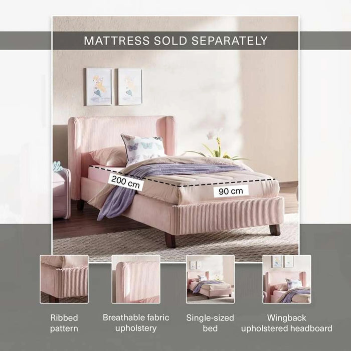 Hershel Kids Single Bed 90X200 Cm - Pink
