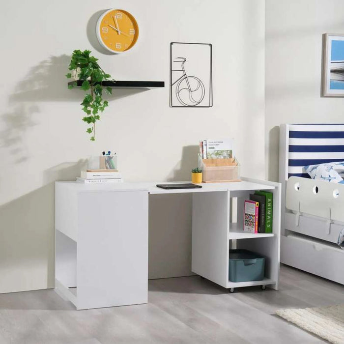 Hesta Writing Desk With Shelf - White