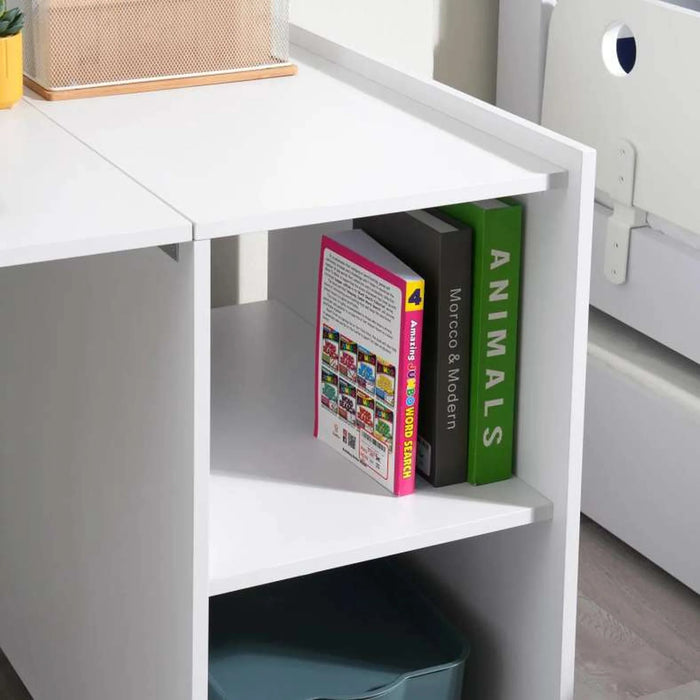 Hesta Writing Desk With Shelf - White