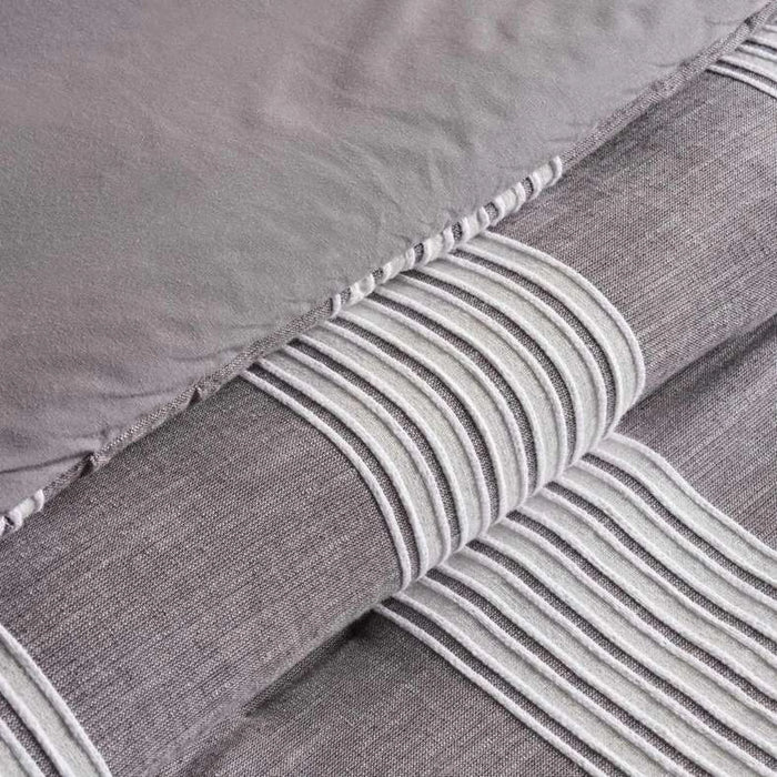 High Street Woven 3-Piece King Comforter Set 240X260Cm - Grey