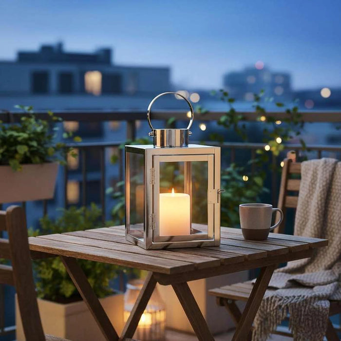 Hillary Modern Metal Lantern 10X10X15.5Cm - Sliver
