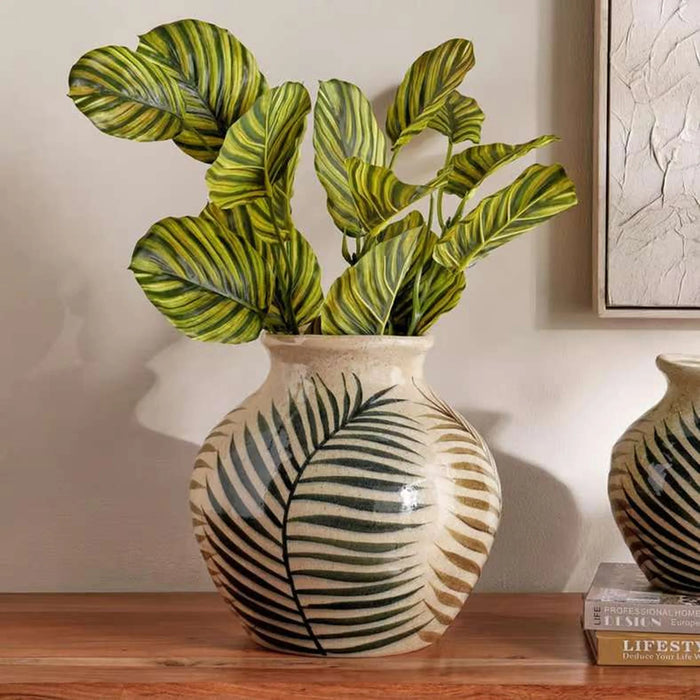 Himari Stoneware Decor Vase 28X28X28.5Cm - Beige
