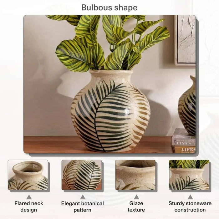 Himari Stoneware Decor Vase 28X28X28.5Cm - Beige