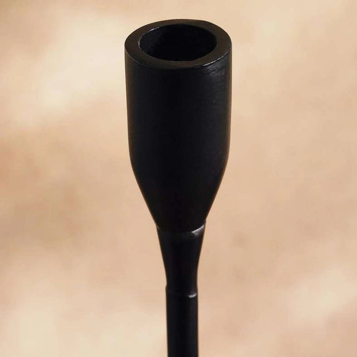 Hina Metal Taper Candle Holder 10X10X46Cm - Black Pan Home