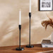 Hina Metal Taper Candle Holder 10X10X46Cm - Black Pan Home