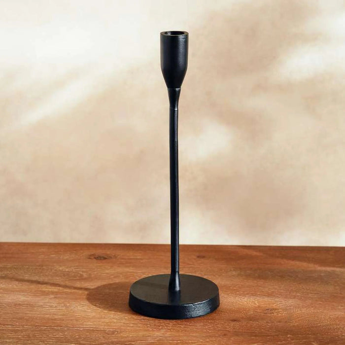 Hina Metal Taper Candle Holder 10X10X46Cm - Black Pan Home