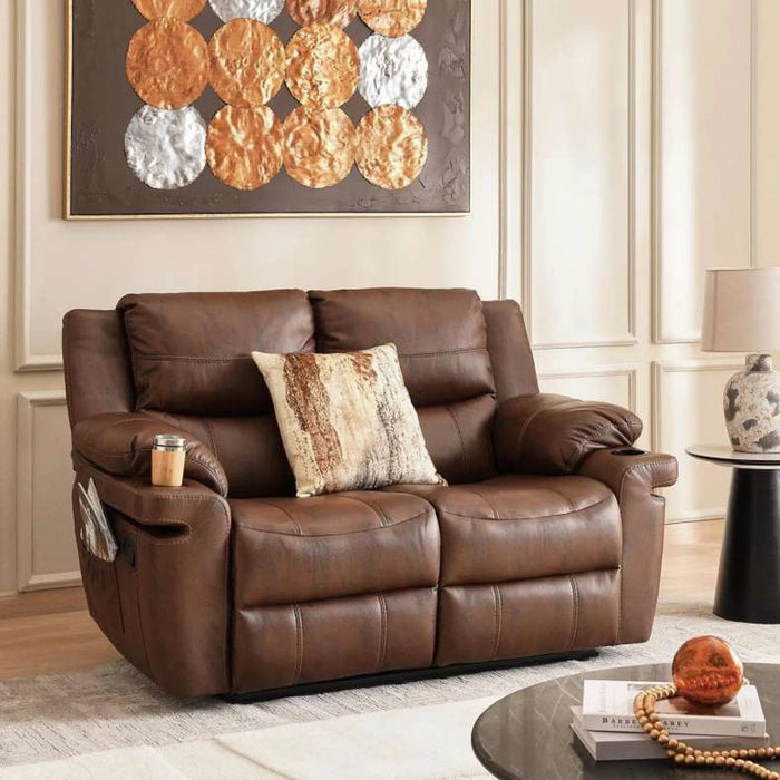 Hireem 2 Seater Recliner Sofa- Brown