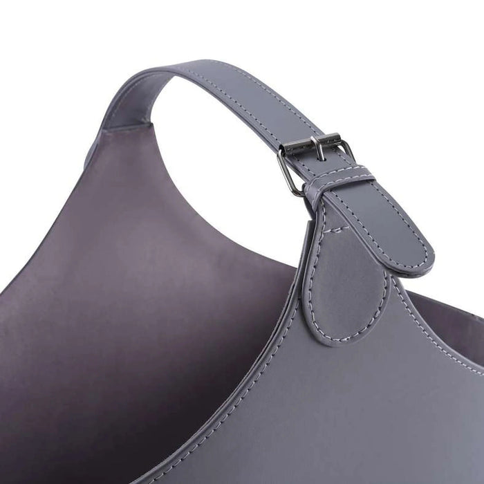 Hobo Faux Leather Storage Basket 35X20X38Cm - Grey Pan Home