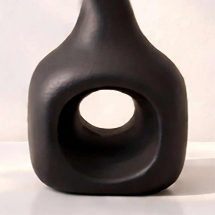 Hodor Metal Heavy Drop Metal Vase 15X13X43Cm - Black