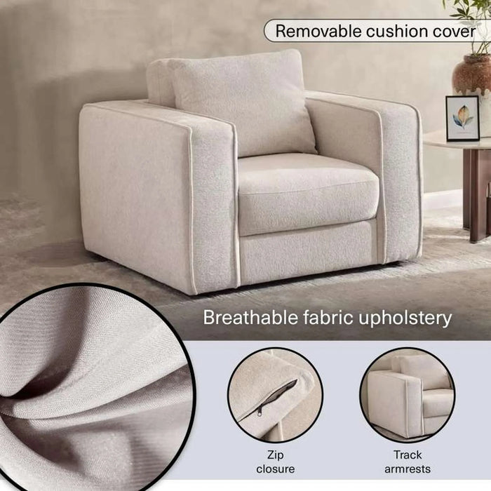 Hom Single Seater Sofa - Beige
