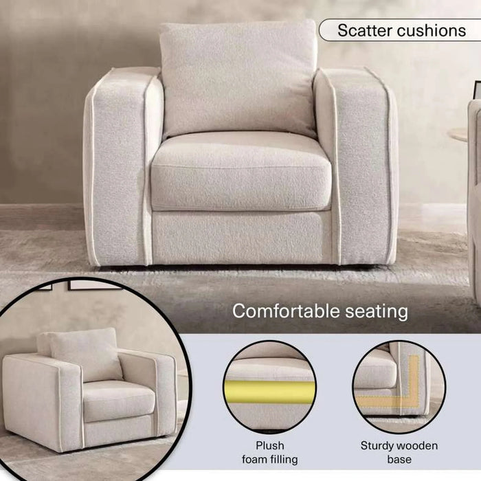 Hom Single Seater Sofa - Beige