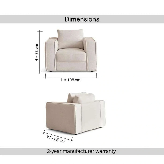 Hom Single Seater Sofa - Beige