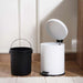 Home Essential Metal Pedal Bin Dia16.8X25.7Cm 3L - White Pan Home