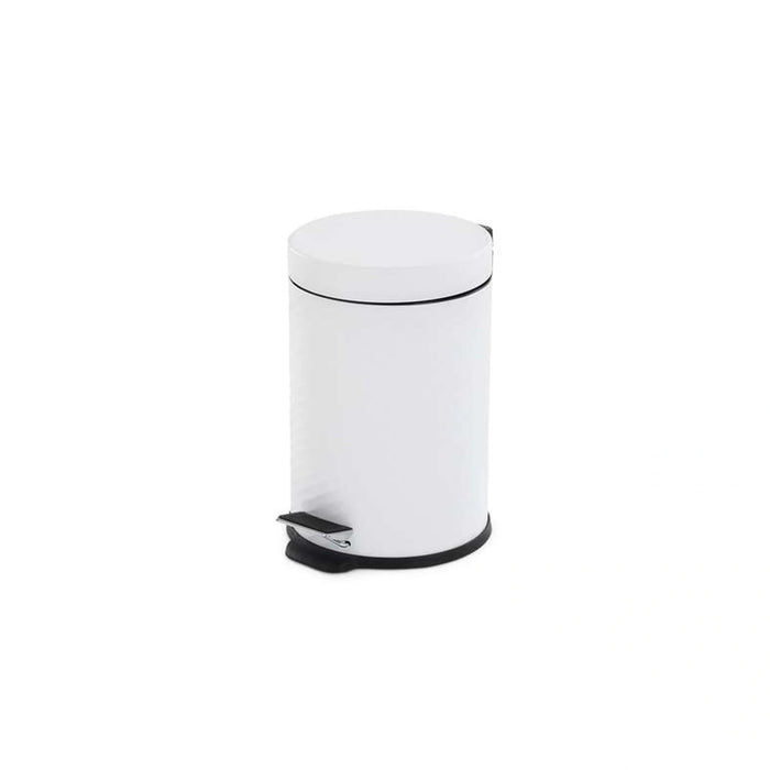 Home Essential Metal Pedal Bin Dia16.8X25.7Cm 3L - White Pan Home
