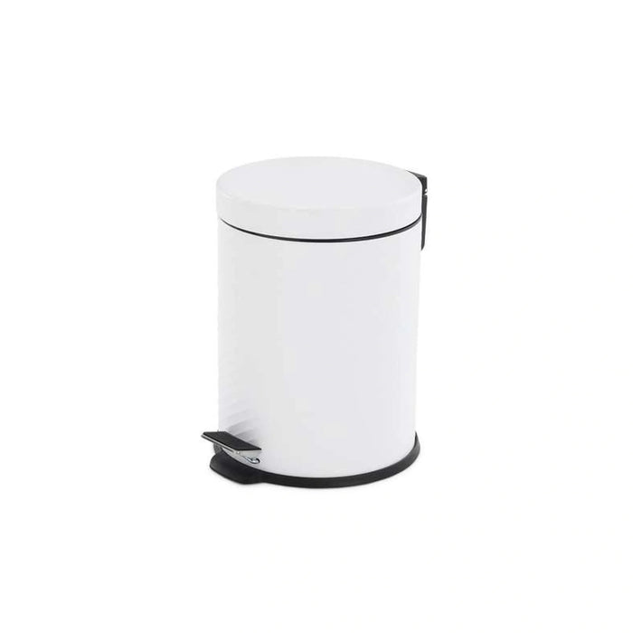 Home Essential Metal Pedal Bin Dia20.5Xh28Cm 5L - White Pan Home