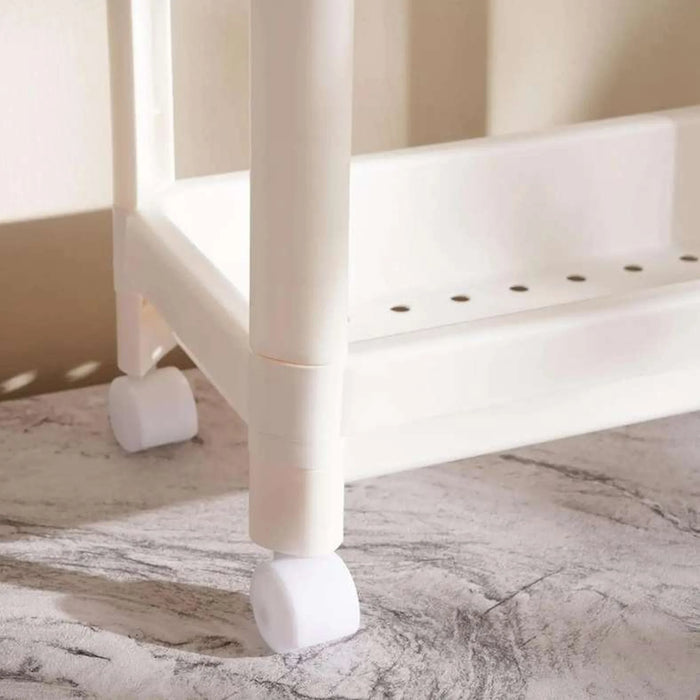 Homebasics 3 Tier Narrow Kitchen Storage Rack With Wheels -White