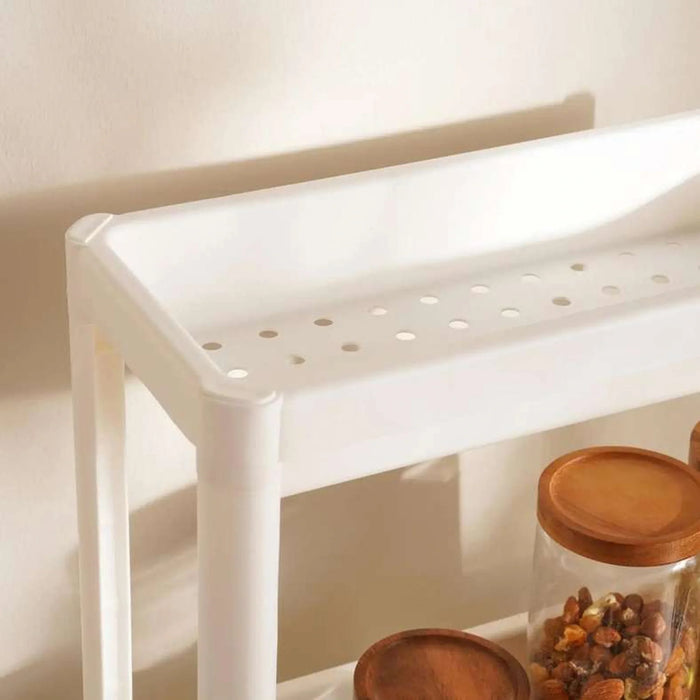 Homebasics 3 Tier Narrow Kitchen Storage Rack With Wheels -White
