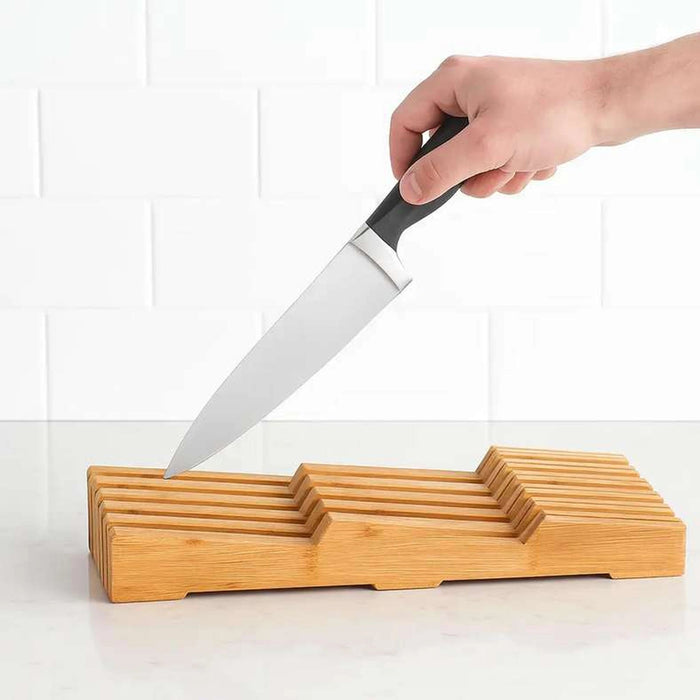 Hommer Bamboo Knife Block - Natual Pan Home