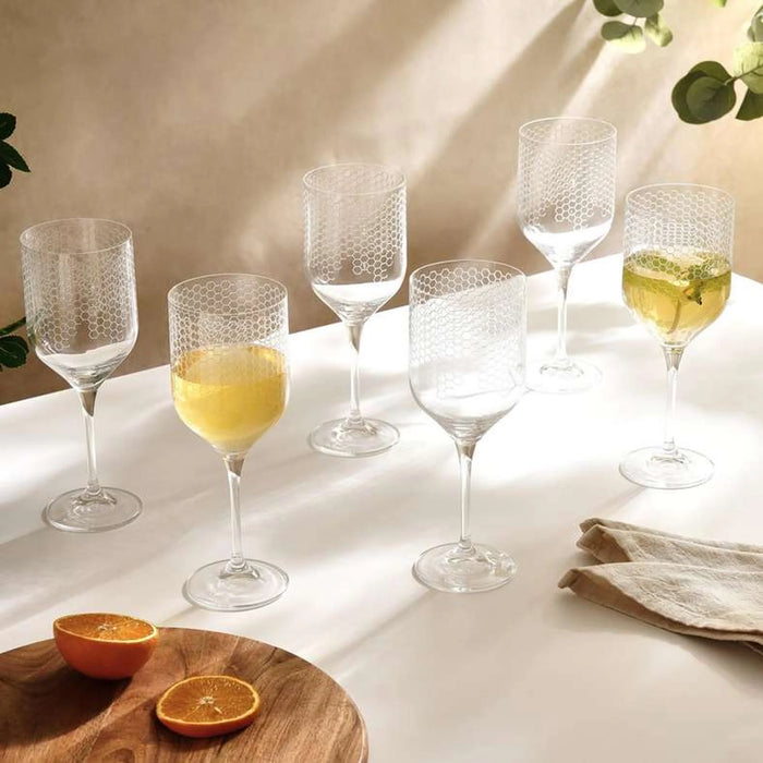 Honeycomb 6-Piece Stemware Crystal Glass Set 400Ml -Clear