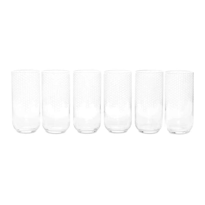 Honeycomb 6-Piece Tumbler Crystal Glass Set 440Ml -Clear