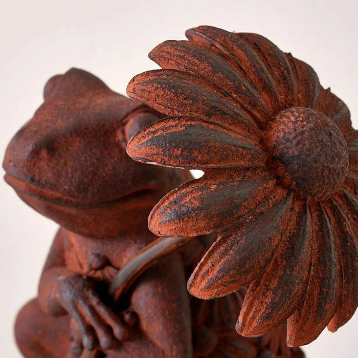 Hopper Resin Frog Figurine Garden Decor With Led Light 22.8X16.7X28.5Cm - Brown Pan Home