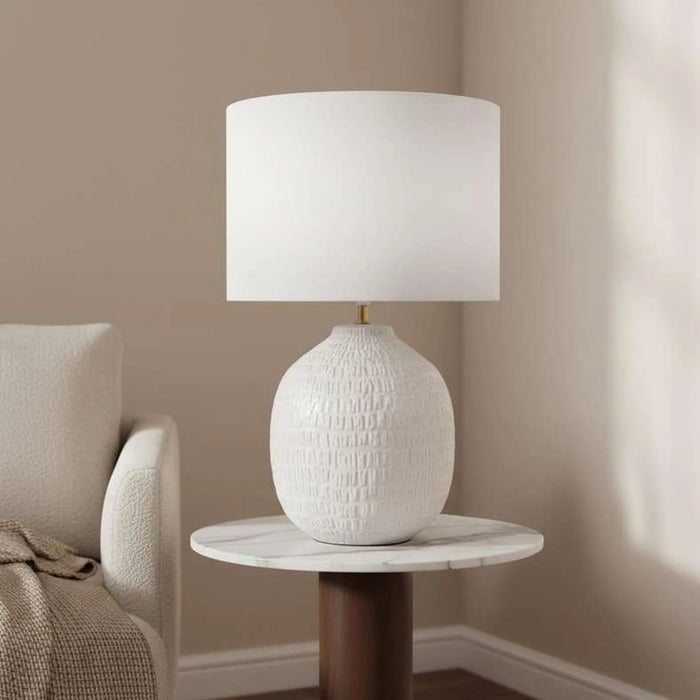 Horace E27 Ceramic Table Lamp 45X71Cm - White