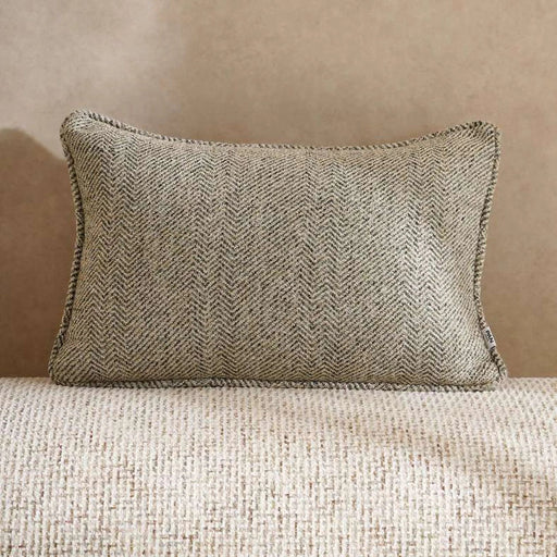 Horizon Herringbone Down Alt Filled Cushion 35X50Cm - Green Pan Home