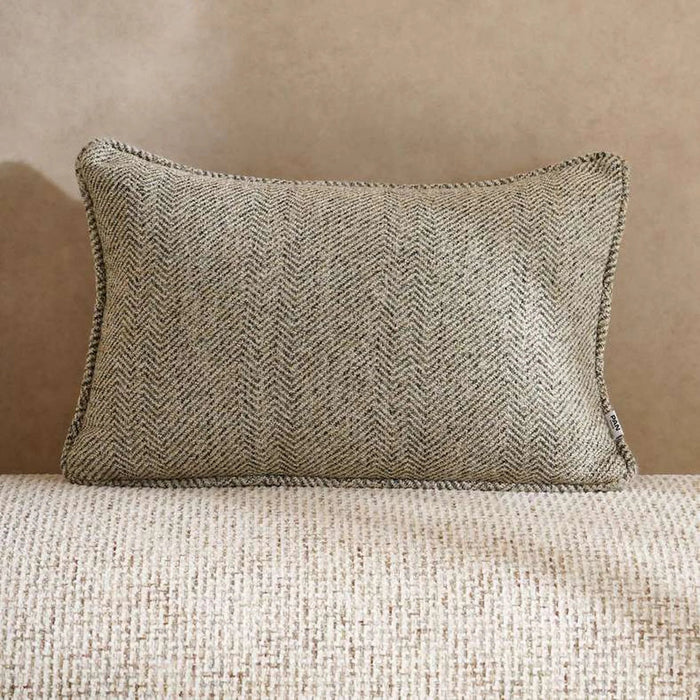 Horizon Herringbone Down Alt Filled Cushion 35X50Cm - Green Pan Home