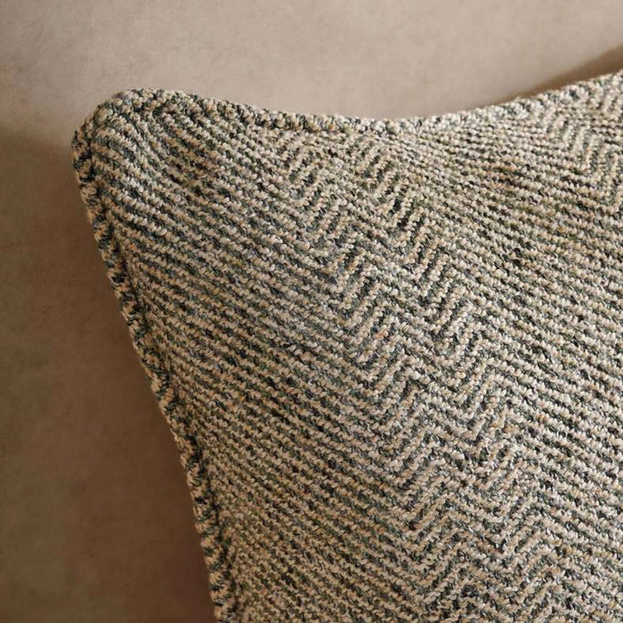 Horizon Herringbone Down Alt Filled Cushion 50X50Cm - Green Pan Home