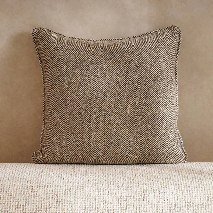 Horizon Herringbone Down Alt Filled Cushion 50X50Cm - Ochre Pan Home