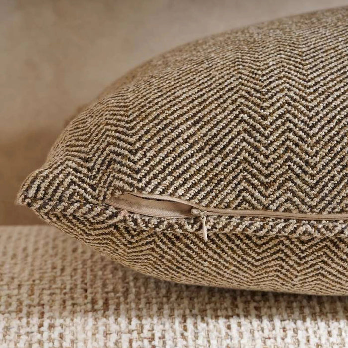 Horizon Herringbone Down Alt Filled Cushion 50X50Cm - Ochre Pan Home
