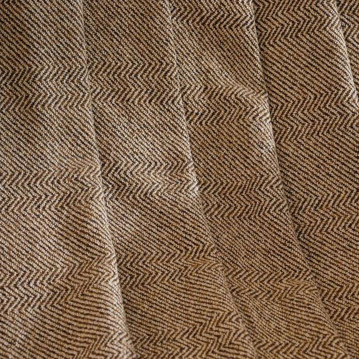 Horizon Herringbone Throw With Fringes 125X150Cm - Ochre Pan Home