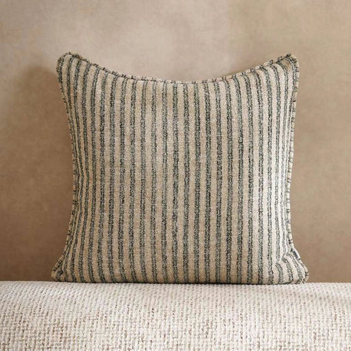 Horizon Stripe Herringbone Stripe Down Alt Filled Cushion 50X50Cm - Green Pan Home