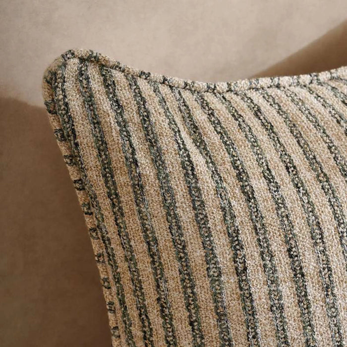 Horizon Stripe Herringbone Stripe Down Alt Filled Cushion 50X50Cm - Green Pan Home