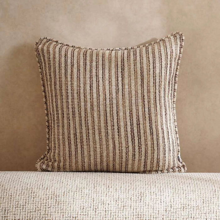 Horizon Stripe Herringbone Stripe Down Alt Filled Cushion 50X50Cm - Ochre Pan Home