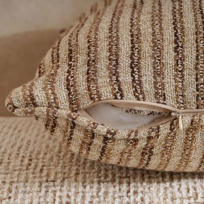 Horizon Stripe Herringbone Stripe Down Alt Filled Cushion 50X50Cm - Ochre Pan Home