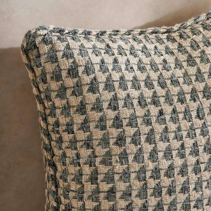 Horizon Triangle Herringbone Down Alt Filled Cushion 50X50Cm - Green Pan Home
