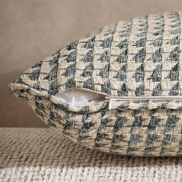 Horizon Triangle Herringbone Down Alt Filled Cushion 50X50Cm - Green Pan Home
