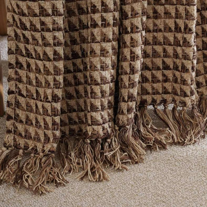 Horizon Triangle Throw With Fringes 125X150Cm - Ochre Pan Home