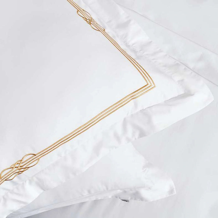 Hotel Cruise 300Tc Embroidered 3-Piece Super King Duvet Cover Set 260X220Cm - White/Gold
