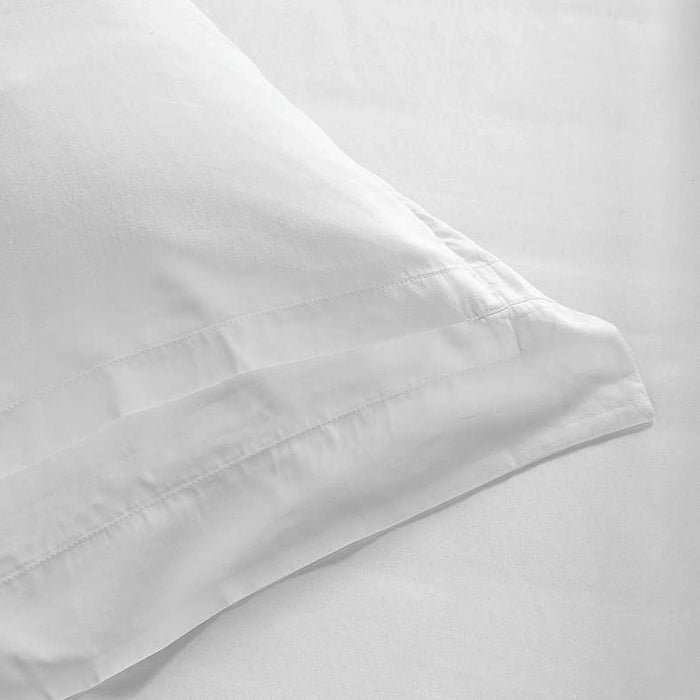 Hotel Glamour 300Tc Embroidered 3-Piece Queen Duvet Cover Set 200X200Cm - White/Beige